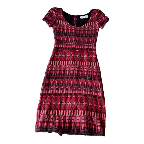 Korovilas anthropologe womens large isabell dress burgundy picasso print red woo - Picture 1 of 16